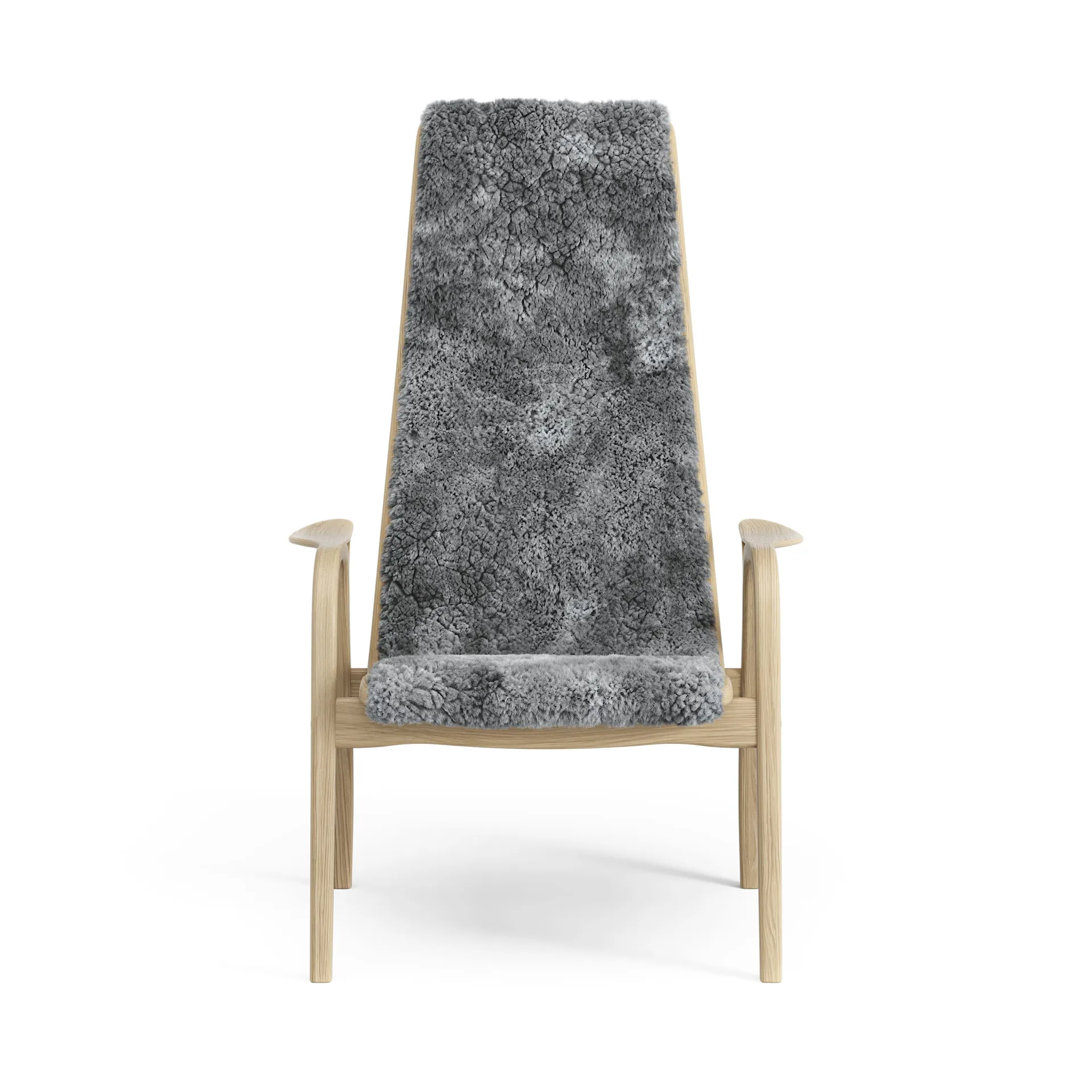 Fauteuil pour enfant Lamini chêne laqué/peau de mouton, Scandinavian Grey (gris) Swedese