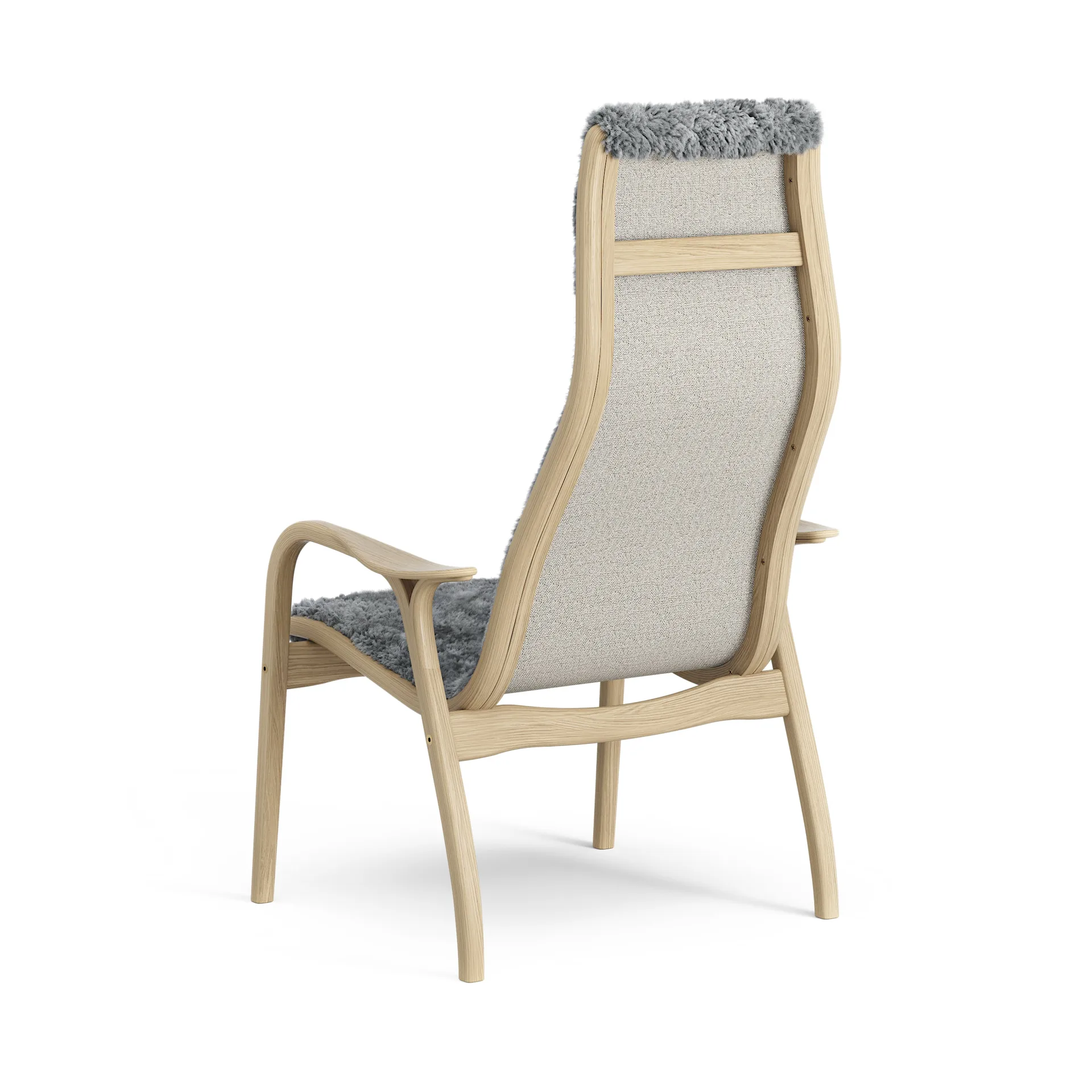 Fauteuil pour enfant Lamini chêne laqué/peau de mouton, Scandinavian Grey (gris) Swedese
