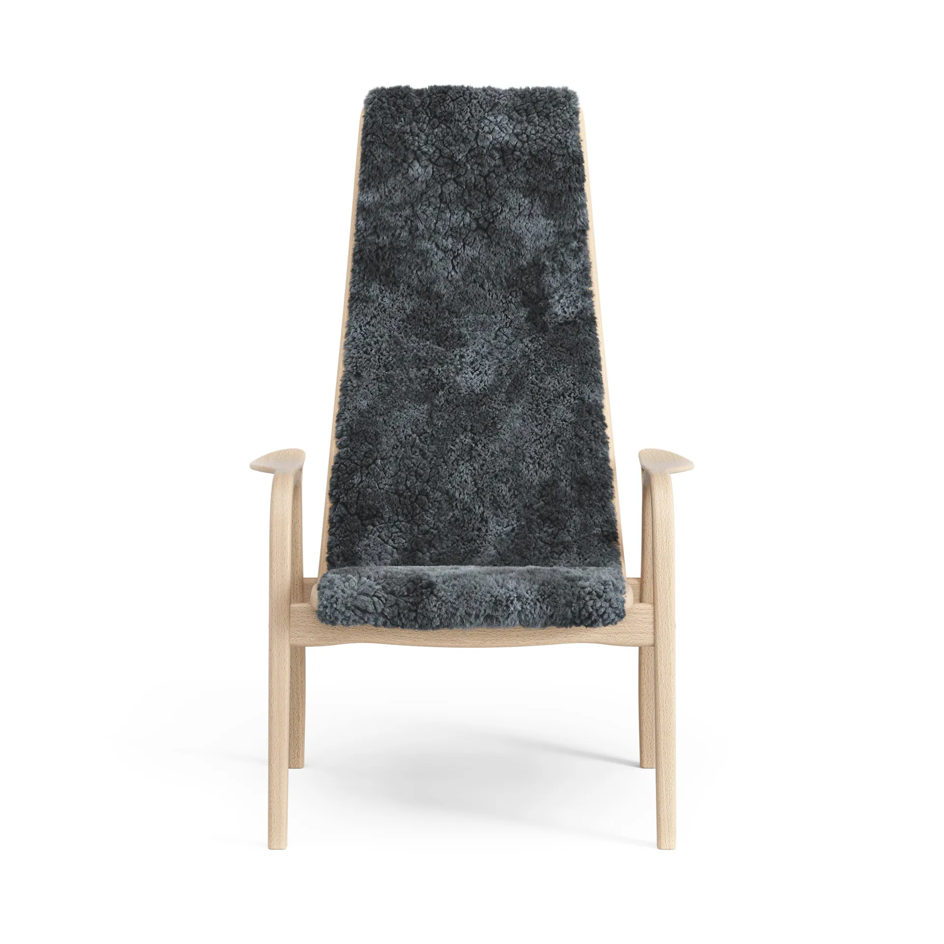 Fauteuil pour enfant Lamini hêtre laqué/peau de mouton, Charcoal (gris foncé) Swedese