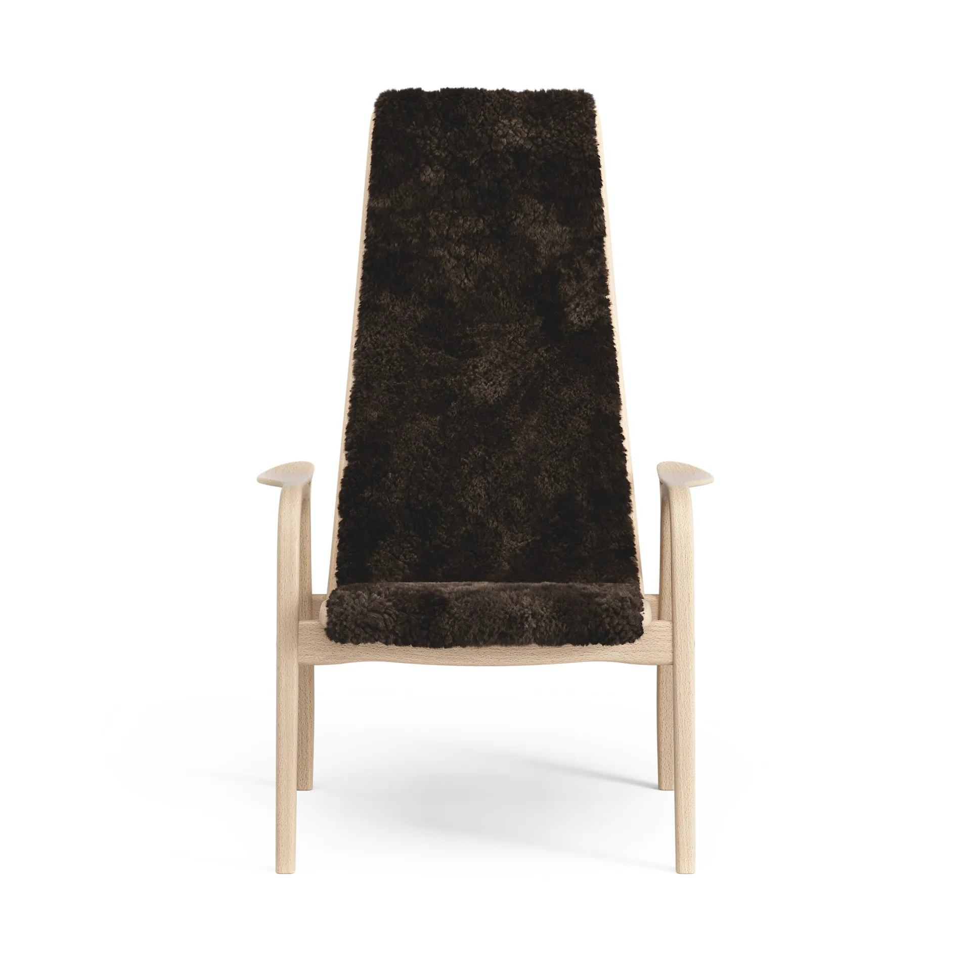 Fauteuil pour enfant Lamini hêtre laqué/peau de mouton, Espresso (marron) Swedese