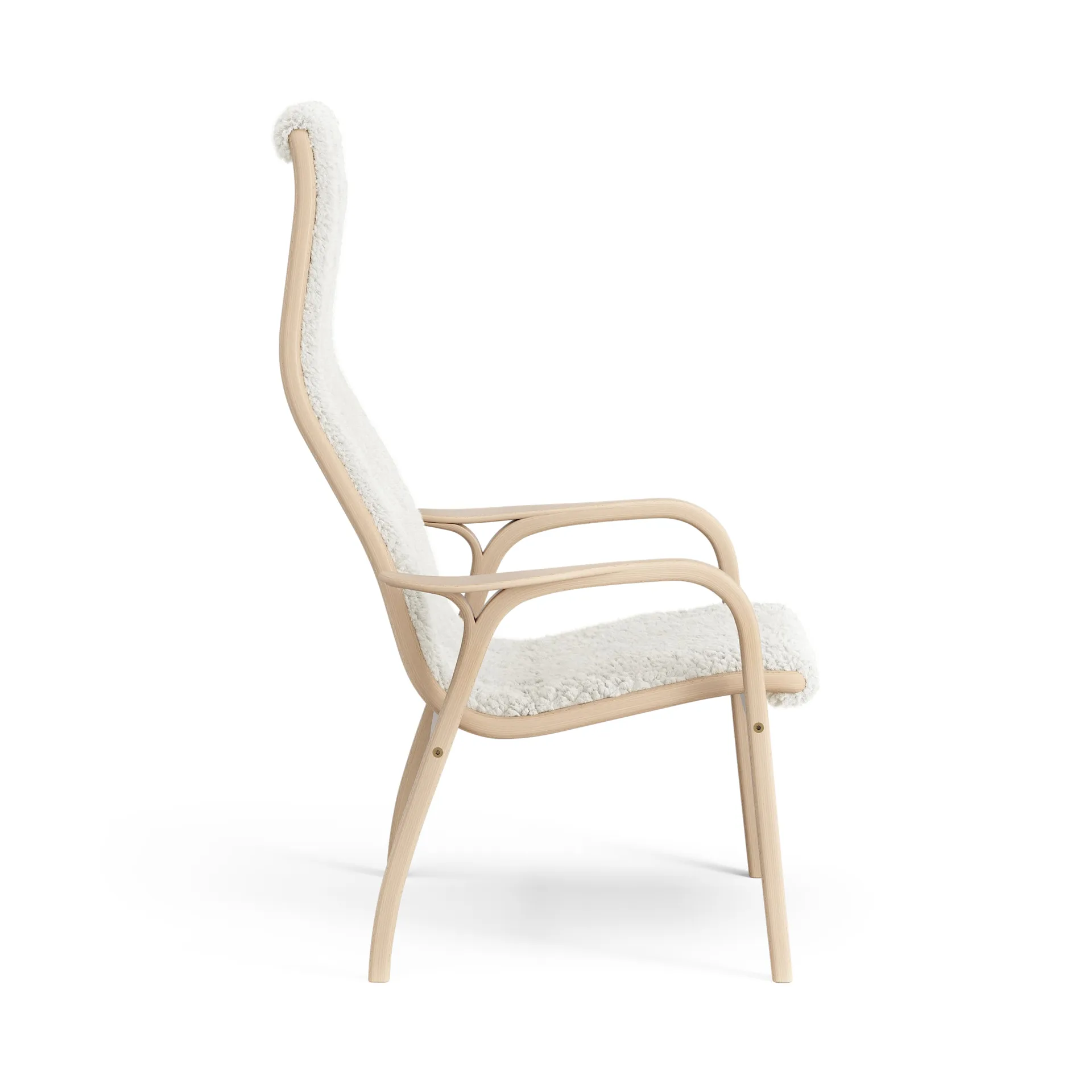 Fauteuil pour enfant Lamini hêtre laqué/peau de mouton, Offwhite (blanc) Swedese