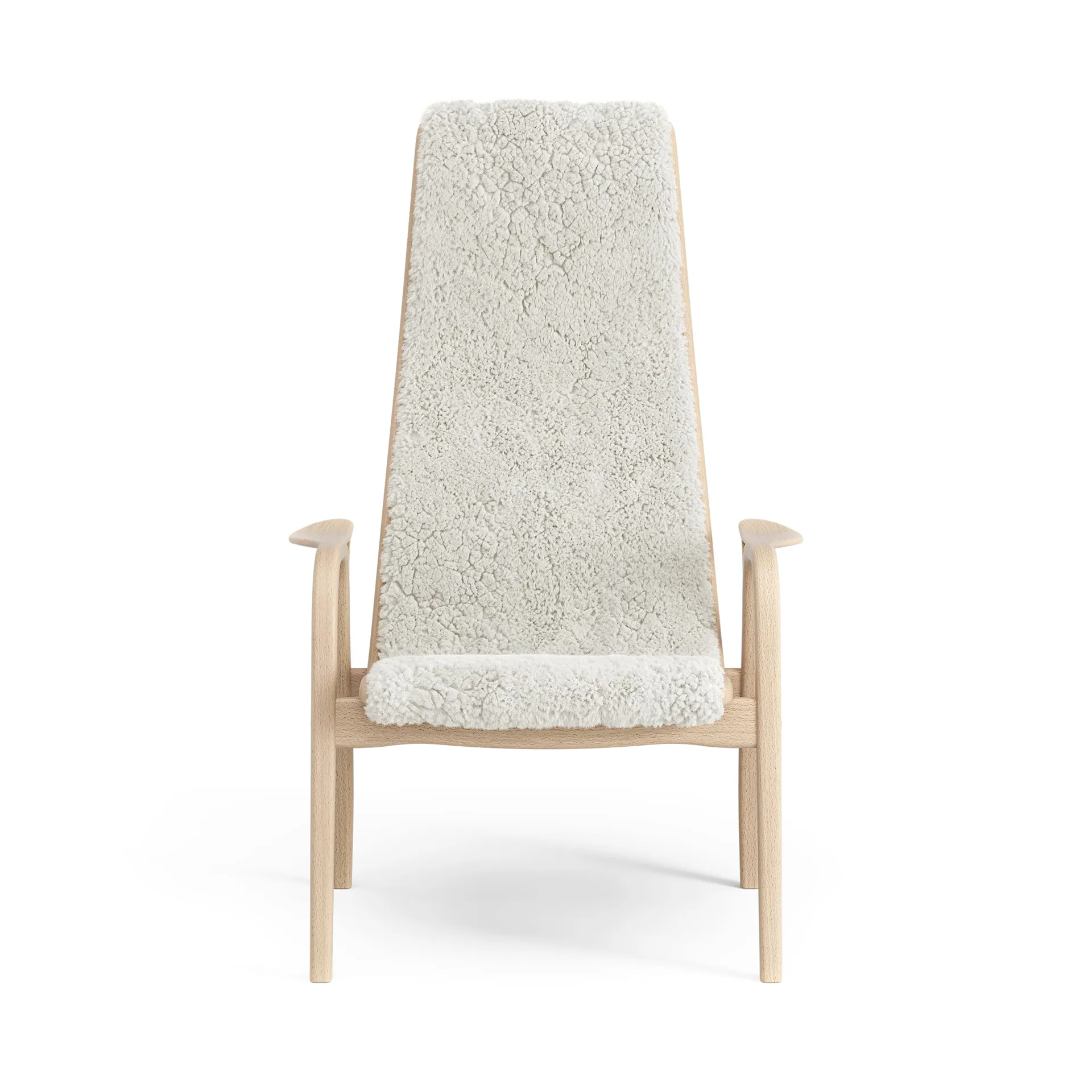 Fauteuil pour enfant Lamini hêtre laqué/peau de mouton, Offwhite (blanc) Swedese