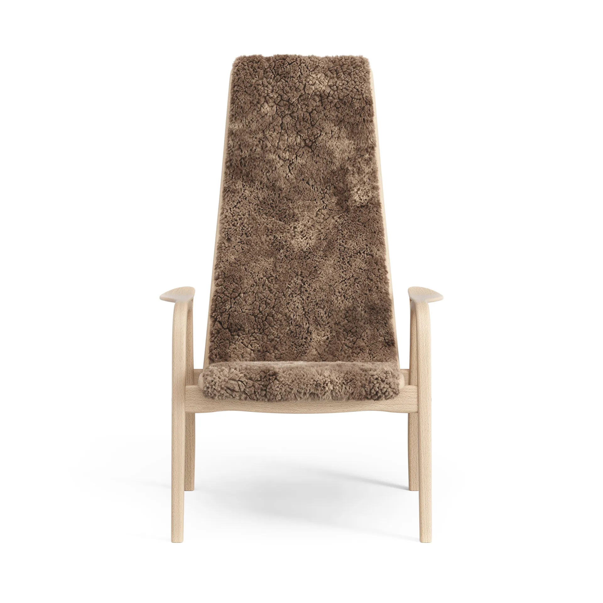 Fauteuil pour enfant Lamini hêtre laqué/peau de mouton, Sahara (marron nougat) Swedese