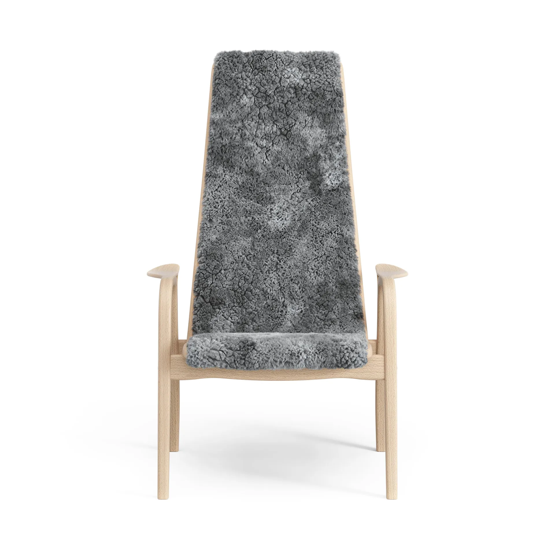 Fauteuil pour enfant Lamini hêtre laqué/peau de mouton, Scandinavian Grey (gris) Swedese
