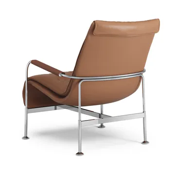 Fauteuil Serpentine - Cuir Elmo Soft brun clair-chrome-Tärnsjö Cognac - Swedese