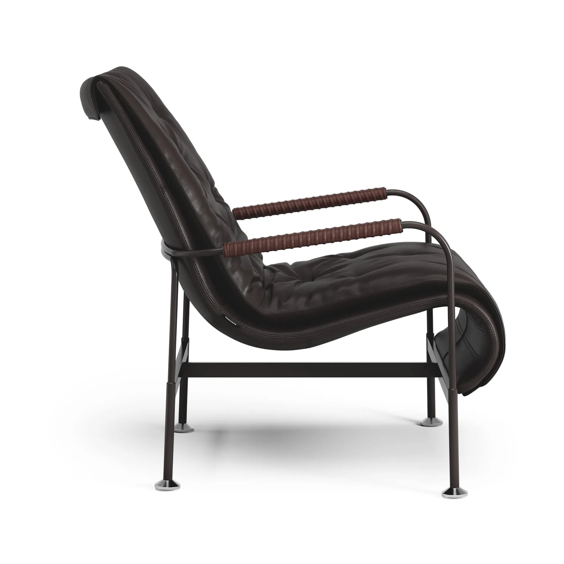 Fauteuil Serpentine, Cuir Elmo Soft Marron foncé-Tärnsjö Tobacco Swedese