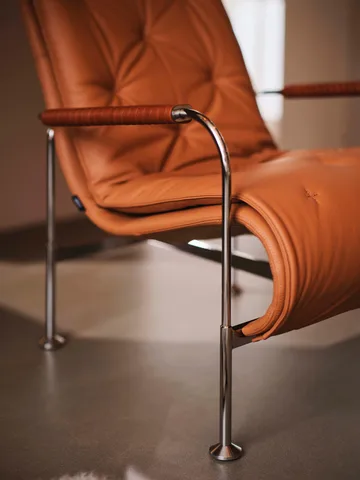 Fauteuil Serpentine - Cuir Elmo Soft Marron foncé-Tärnsjö Tobacco - Swedese