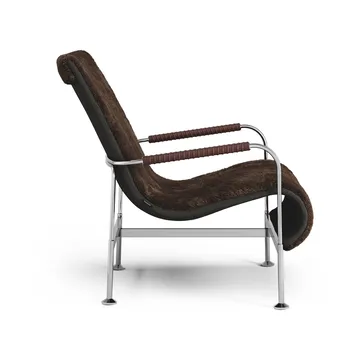 Fauteuil Serpentine - Peau de mouton Espresso-chrome-Tärnsjö Tobacco - Swedese