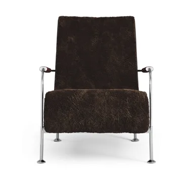 Fauteuil Serpentine - Peau de mouton Espresso-chrome-Tärnsjö Tobacco - Swedese