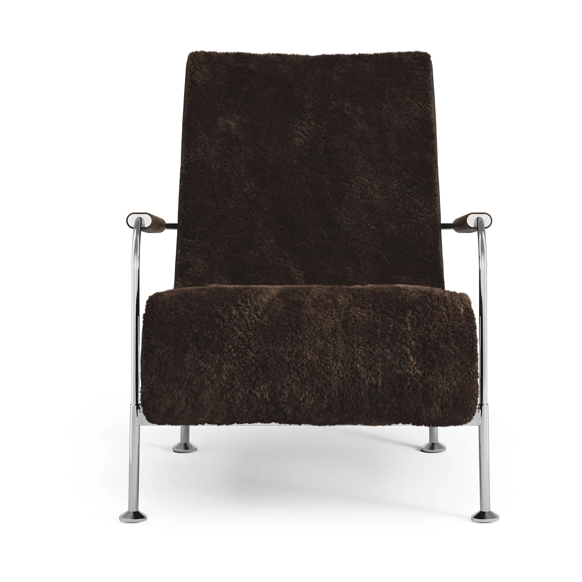 Fauteuil Serpentine, Peau de mouton Espresso-chrome Swedese