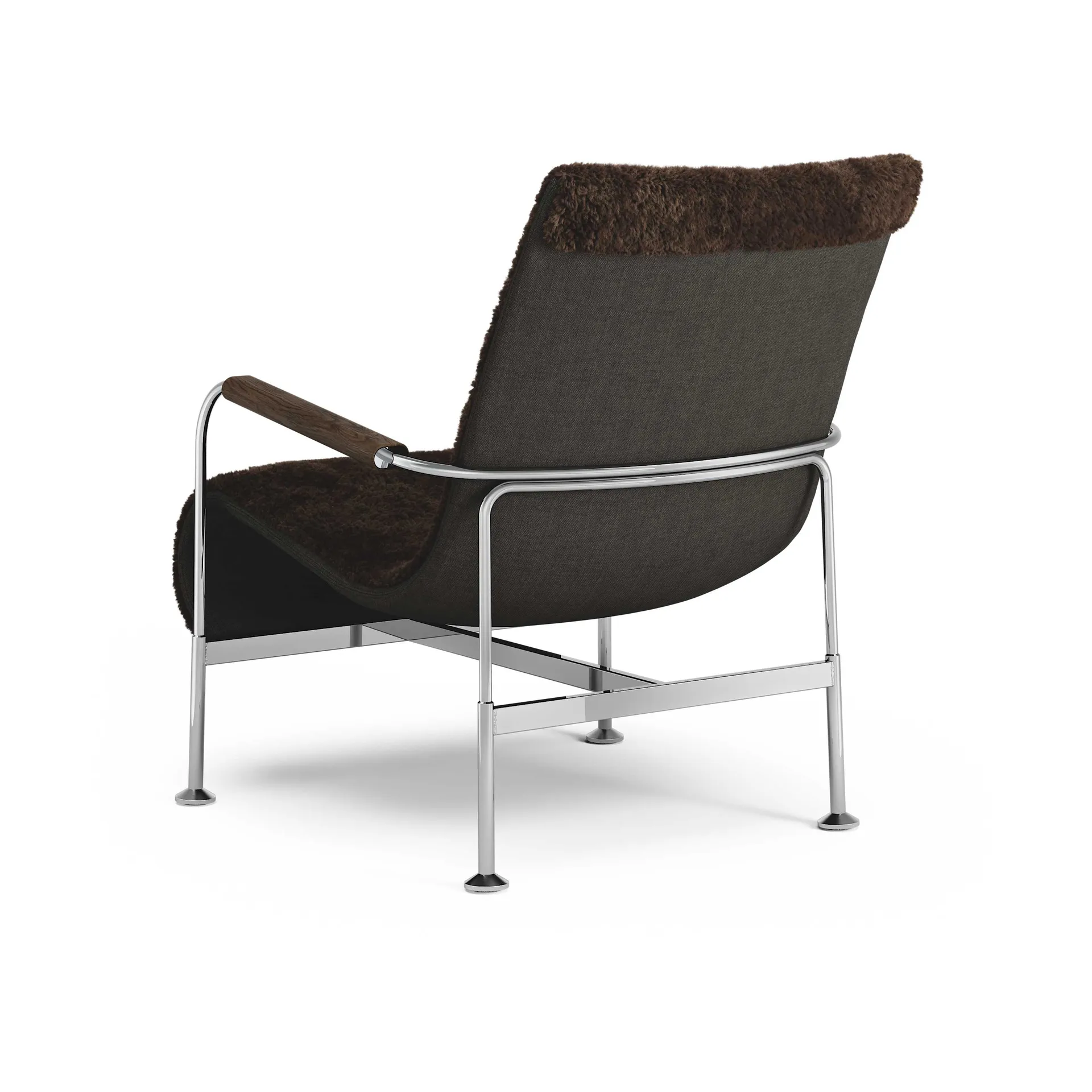 Fauteuil Serpentine, Peau de mouton Espresso-chrome Swedese