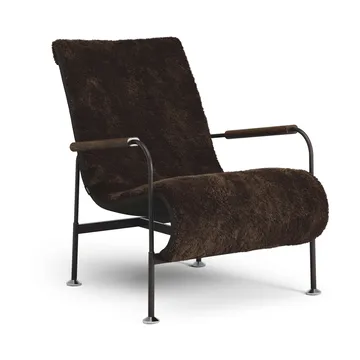 Fauteuil Serpentine - Peau de mouton Espresso-marron foncé - Swedese