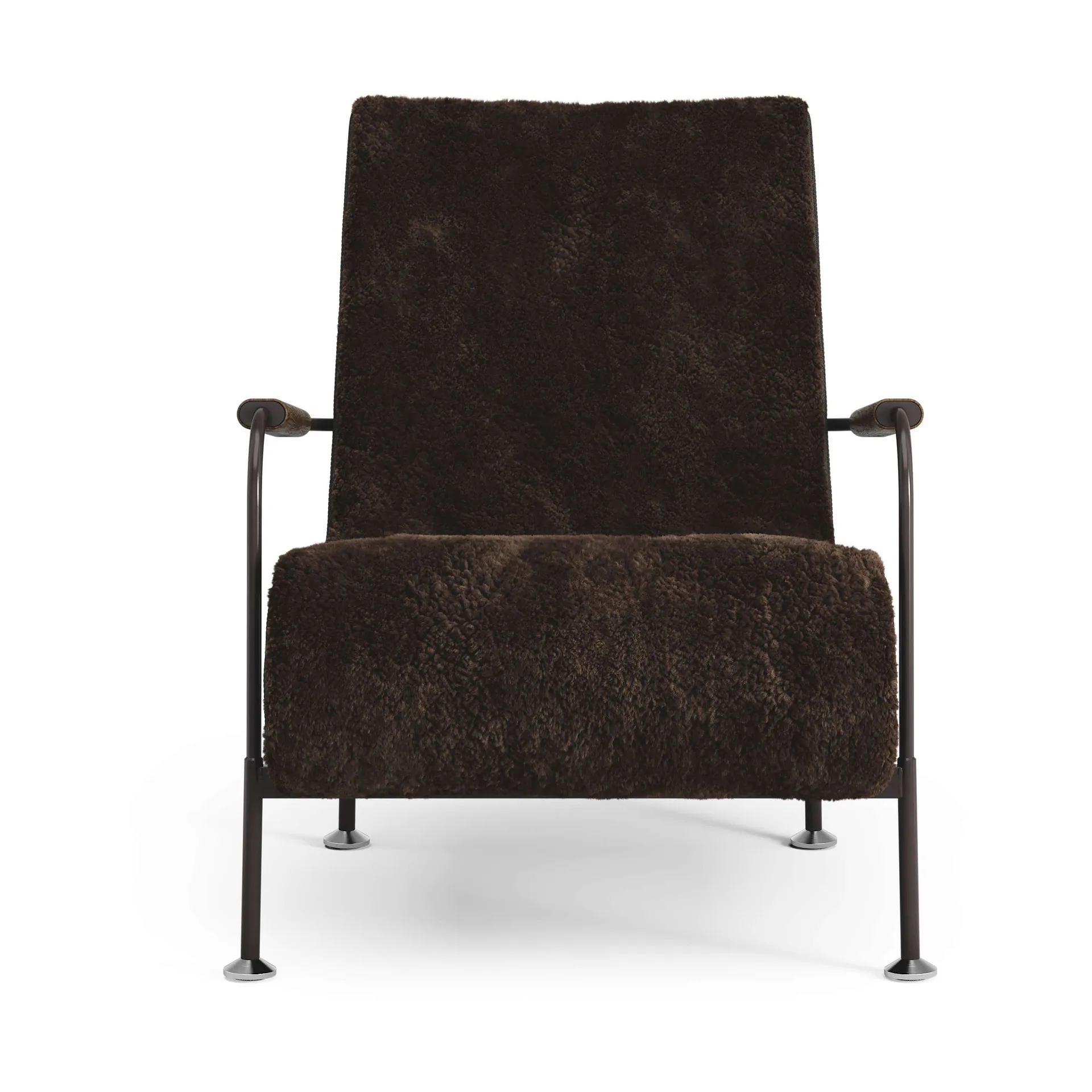 Fauteuil Serpentine, Peau de mouton Espresso-marron foncé Swedese