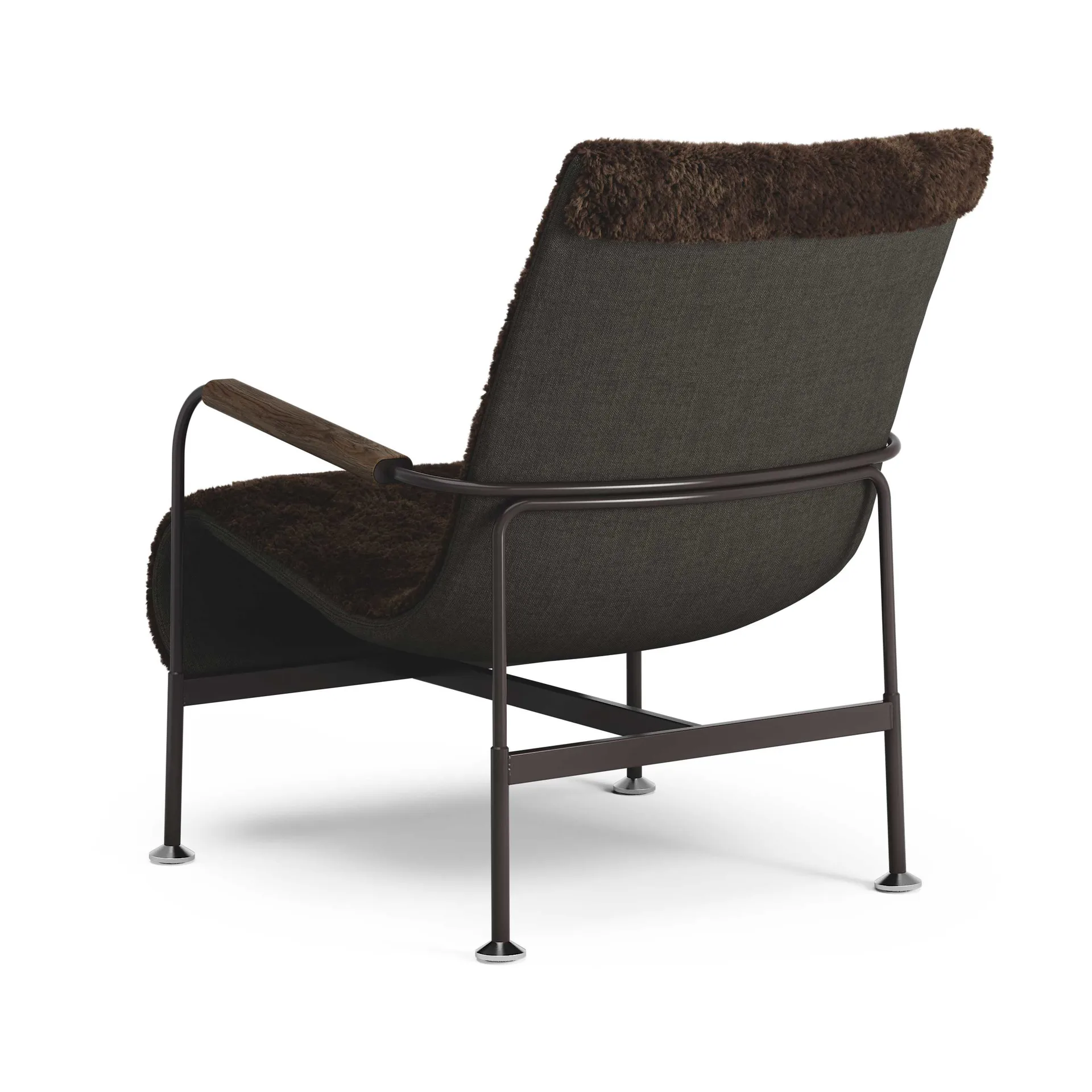 Fauteuil Serpentine, Peau de mouton Espresso-marron foncé Swedese