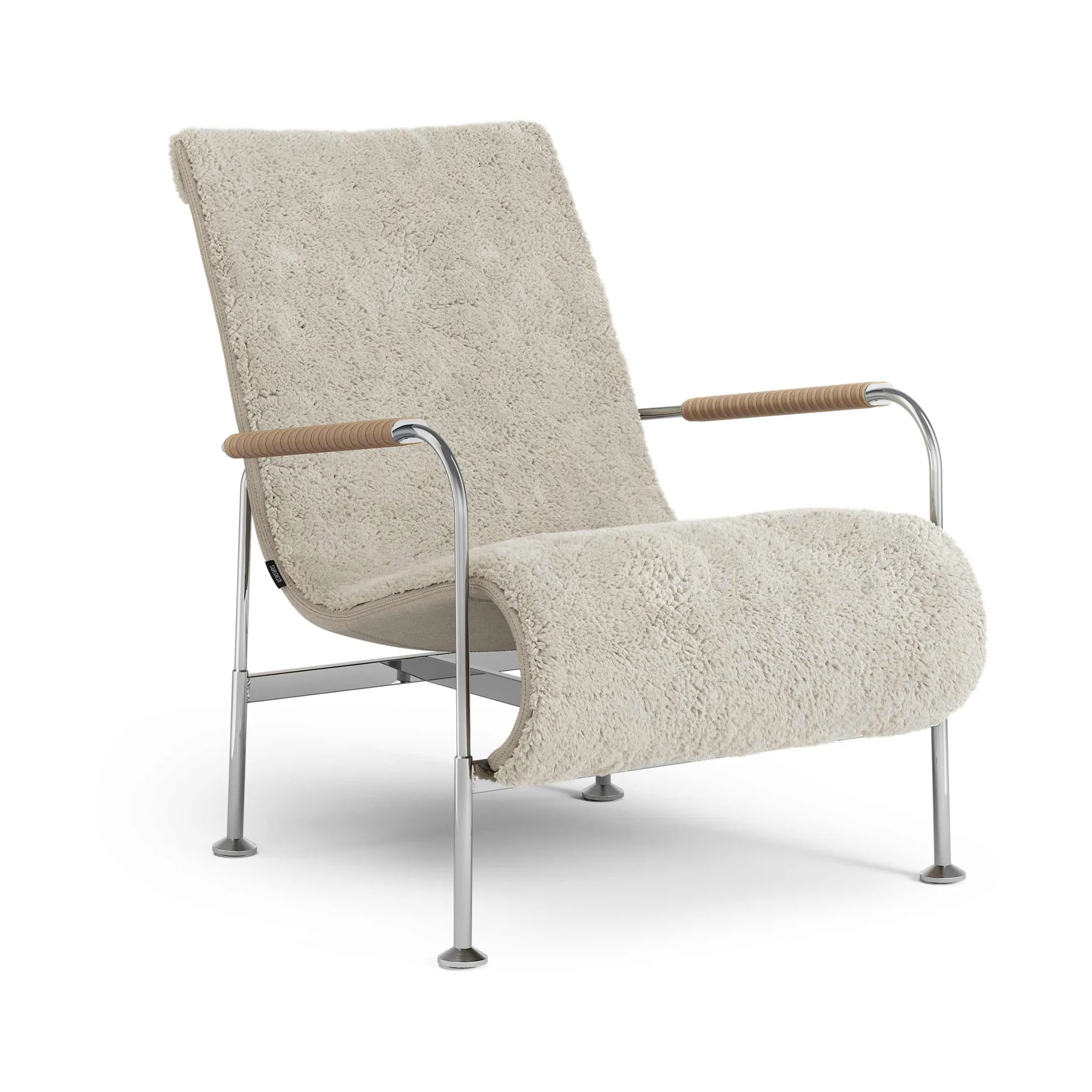 Fauteuil Serpentine, Peau de mouton Moonlight-chrome-Tärnsjö Nature Swedese