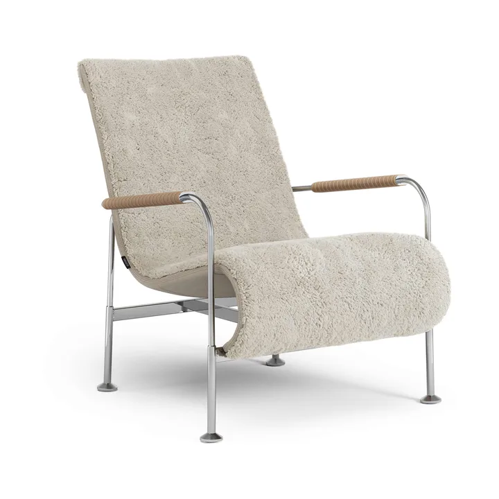 Fauteuil Serpentine - Peau de mouton Moonlight-chrome-Tärnsjö Nature - Swedese