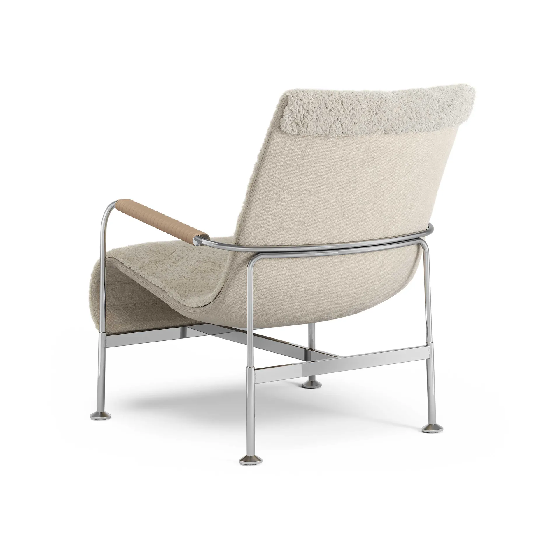 Fauteuil Serpentine, Peau de mouton Moonlight-chrome-Tärnsjö Nature Swedese