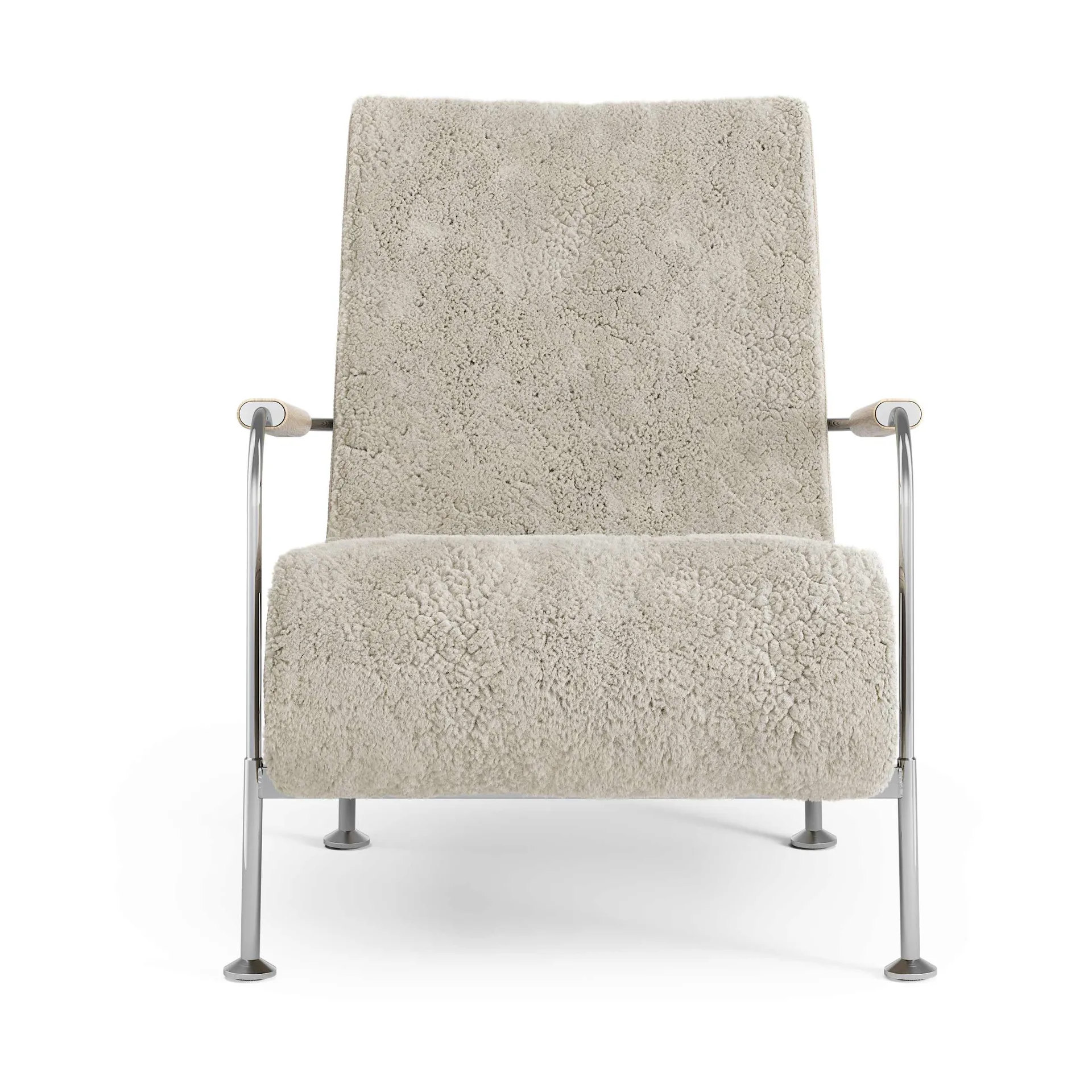 Fauteuil Serpentine, Peau de mouton Moonlight-chrome Swedese