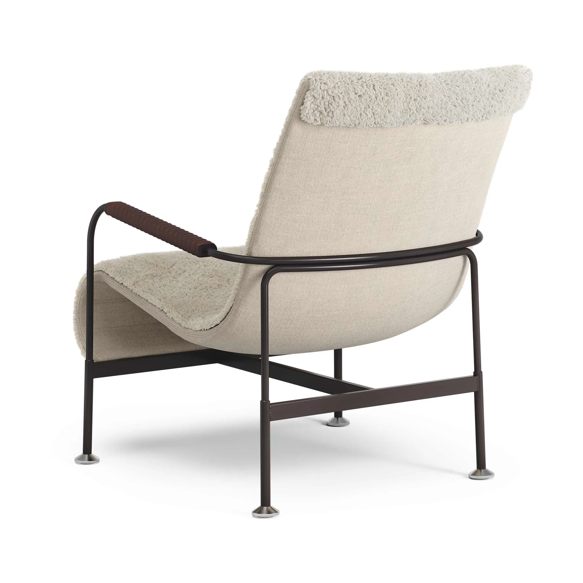 Fauteuil Serpentine, Peau de mouton Moonlight-marron foncé-Tärnsjö Tobacco Swedese