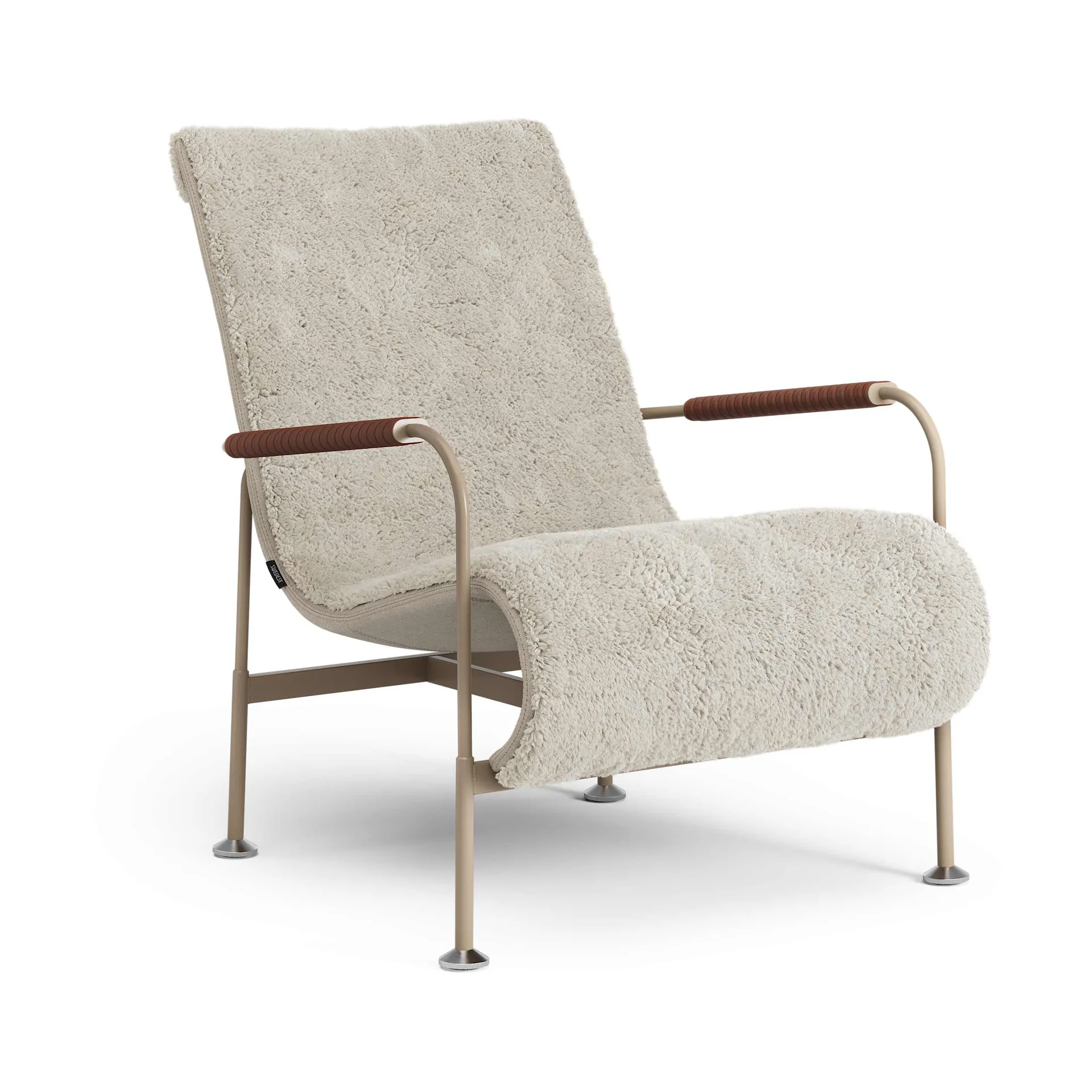 Fauteuil Serpentine, Peau de mouton Moonlight-nutmeg-Tärnsjö Cognac Swedese