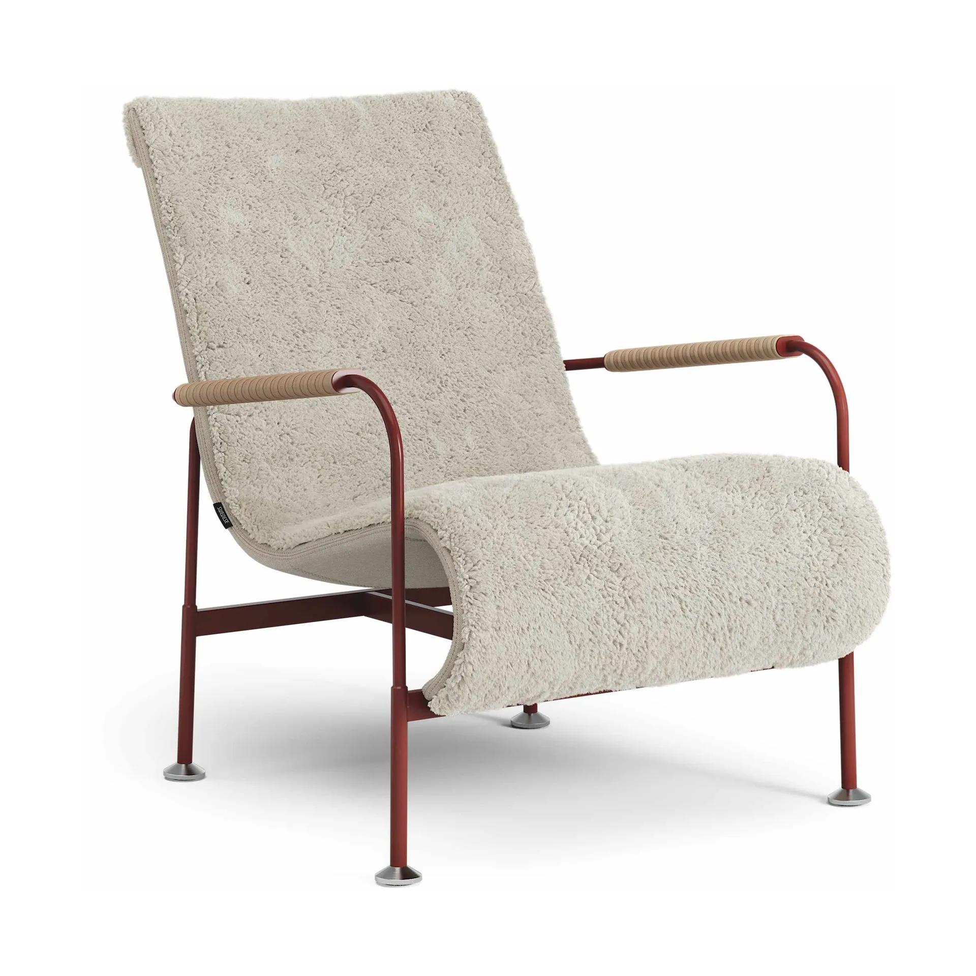 Fauteuil Serpentine, Peau de mouton Moonlight-rouge-Tärnsjö Nature Swedese