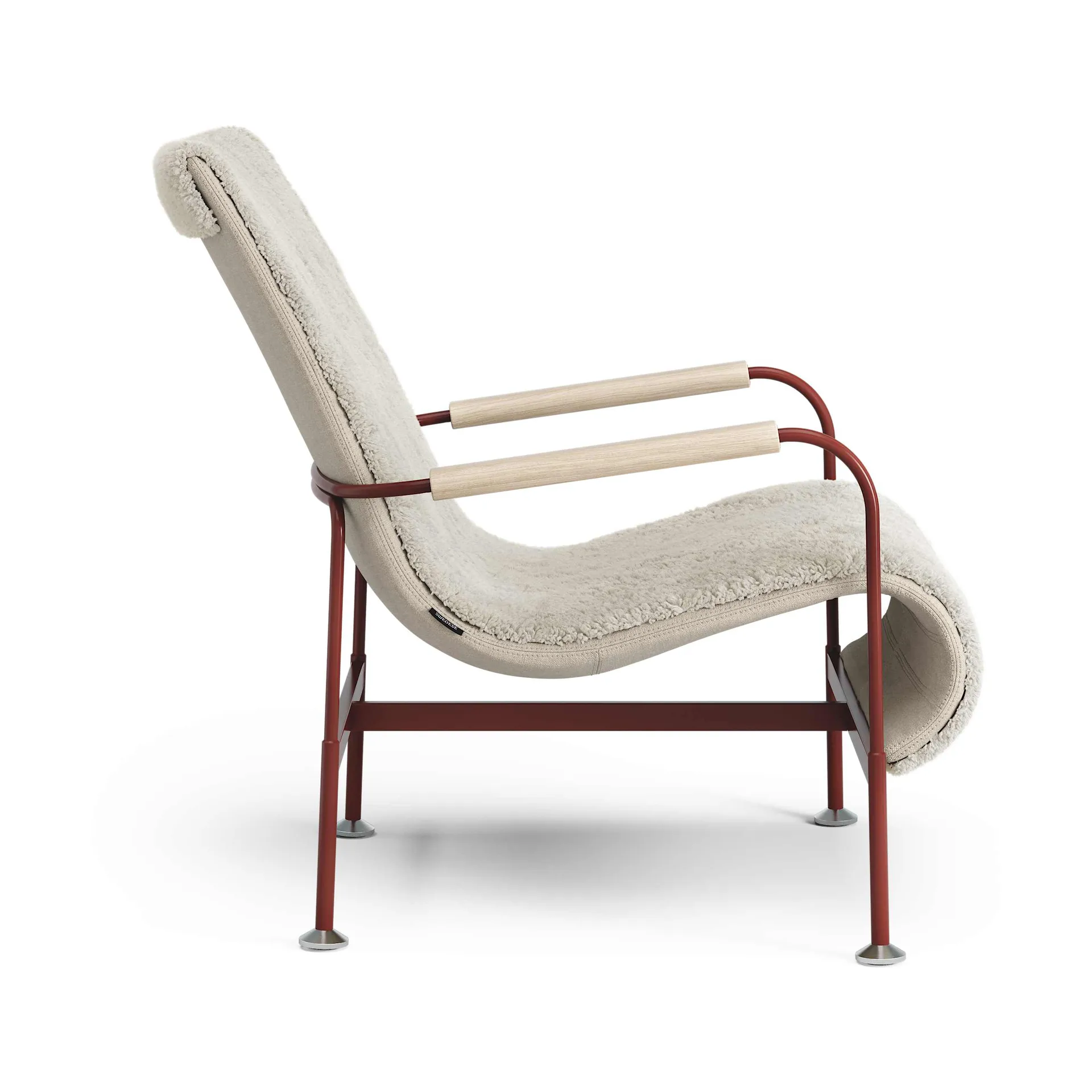 Fauteuil Serpentine, Peau de mouton Moonlight-rouge Swedese
