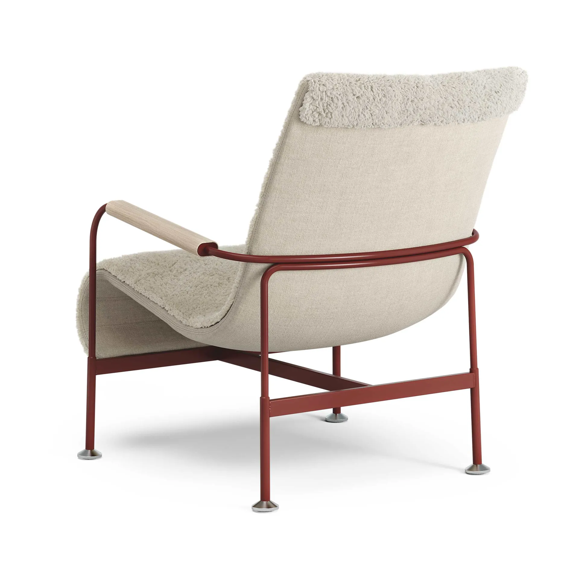 Fauteuil Serpentine, Peau de mouton Moonlight-rouge Swedese