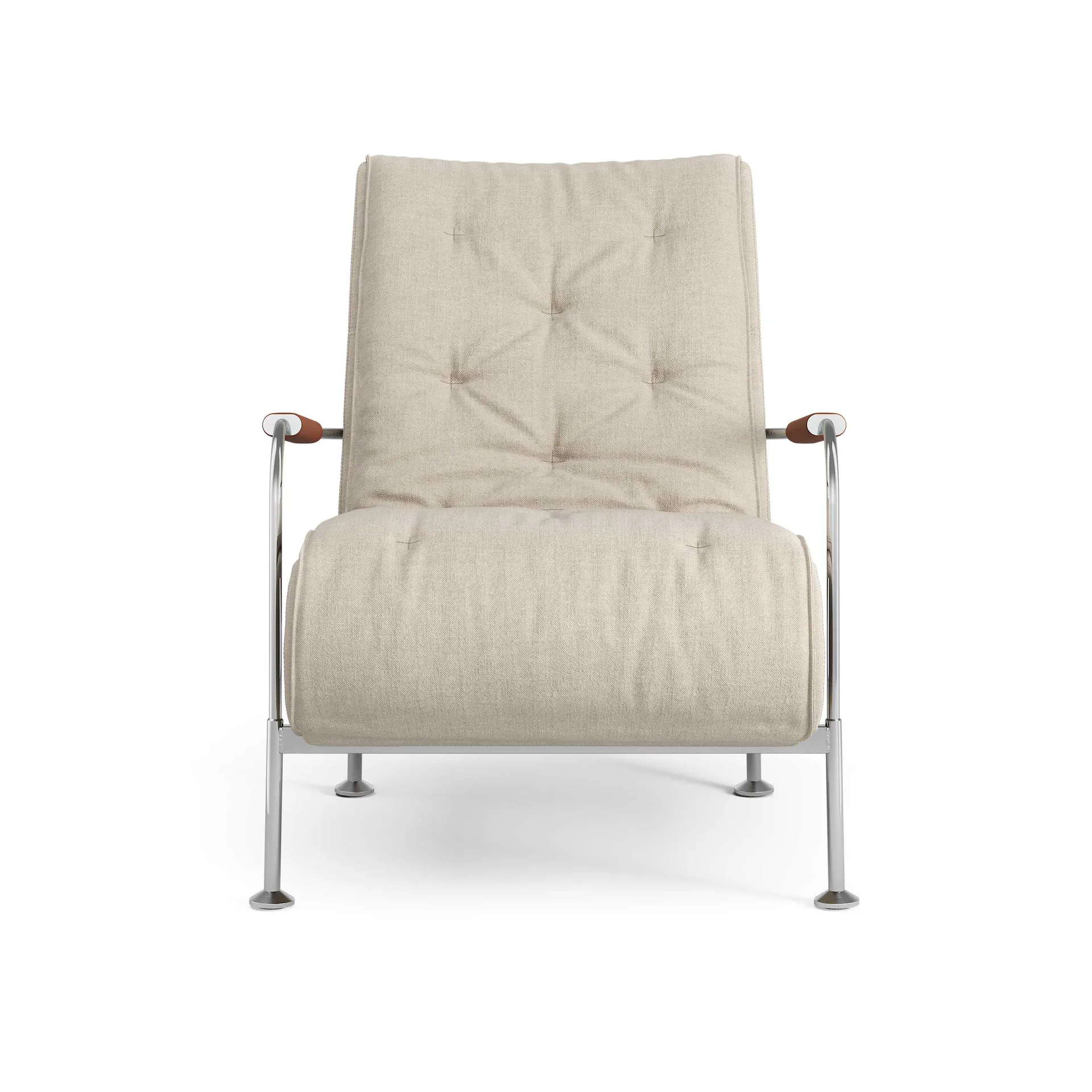 Fauteuil Serpentine, Tissu Romo Linara Rye-chrome-Tärnsjö Cognac Swedese