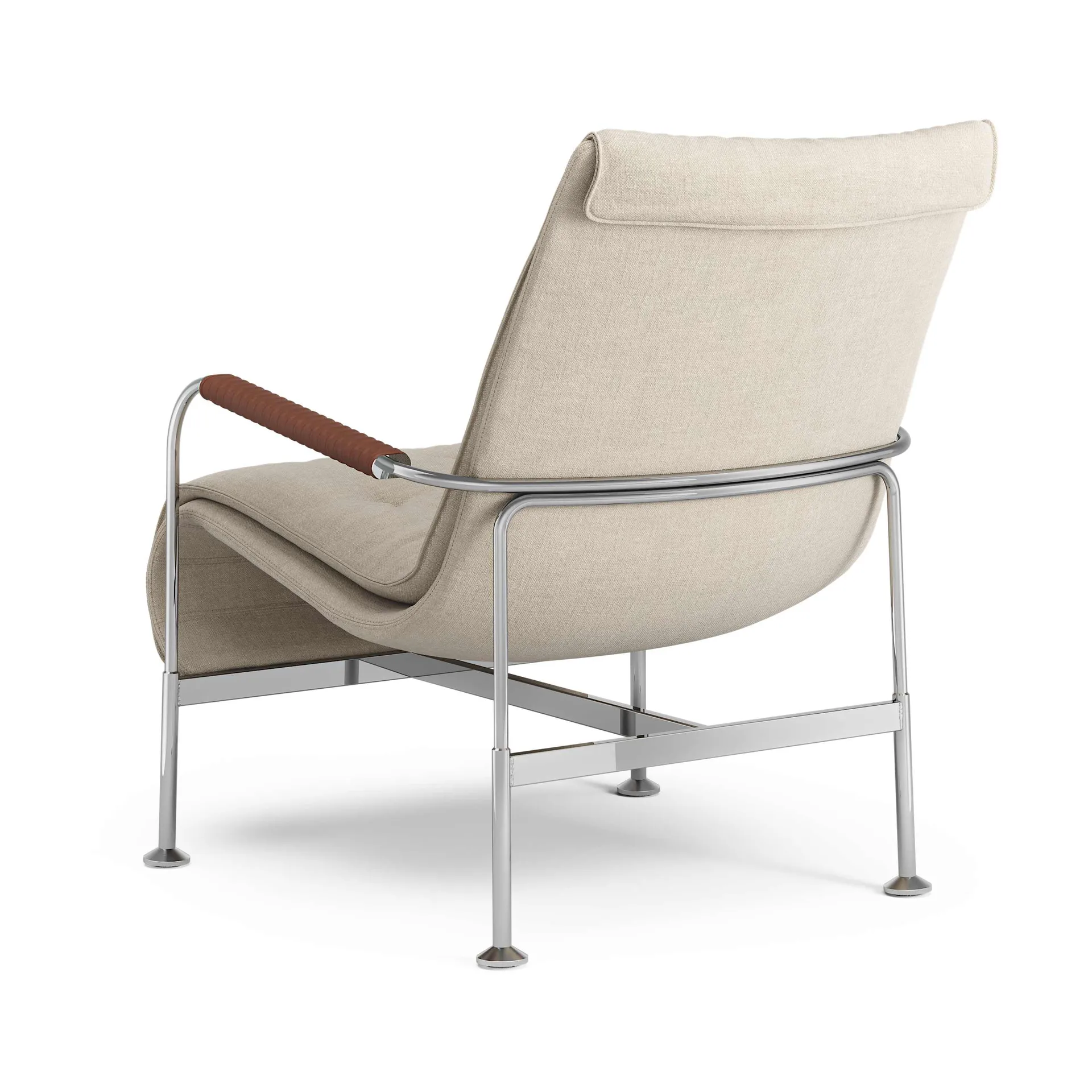 Fauteuil Serpentine, Tissu Romo Linara Rye-chrome-Tärnsjö Cognac Swedese