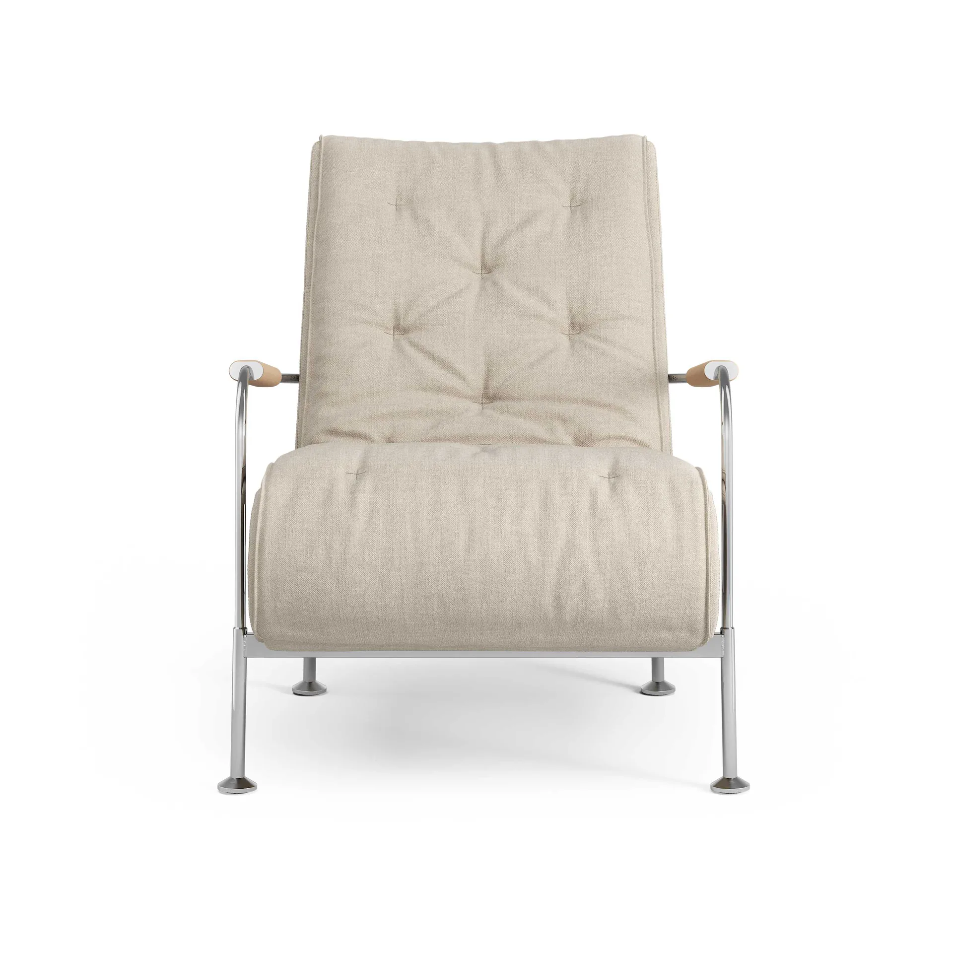 Fauteuil Serpentine, Tissu Romo Linara Rye-chrome-Tärnsjö Nature Swedese