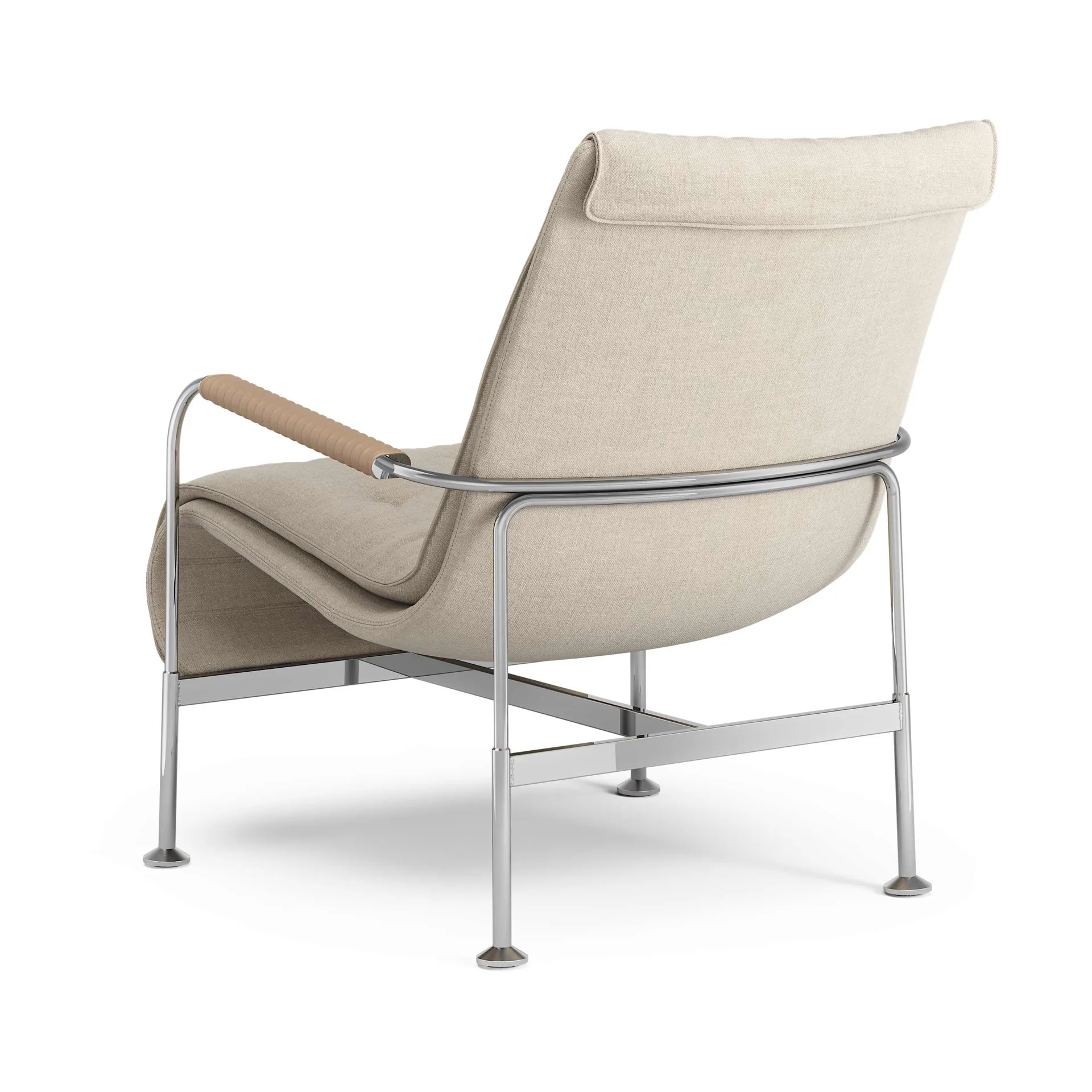 Fauteuil Serpentine, Tissu Romo Linara Rye-chrome-Tärnsjö Nature Swedese