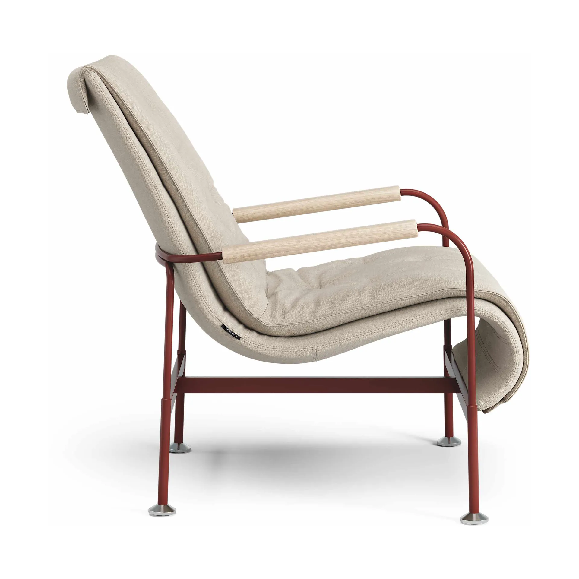 Fauteuil Serpentine, Tissu Romo Linara Rye-rouge Swedese