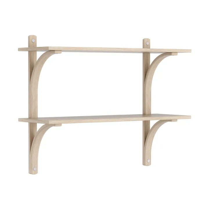 Levi étagère - Chêne blanchi-acier inoxydable, 2 étagères, 90 cm - Swedese