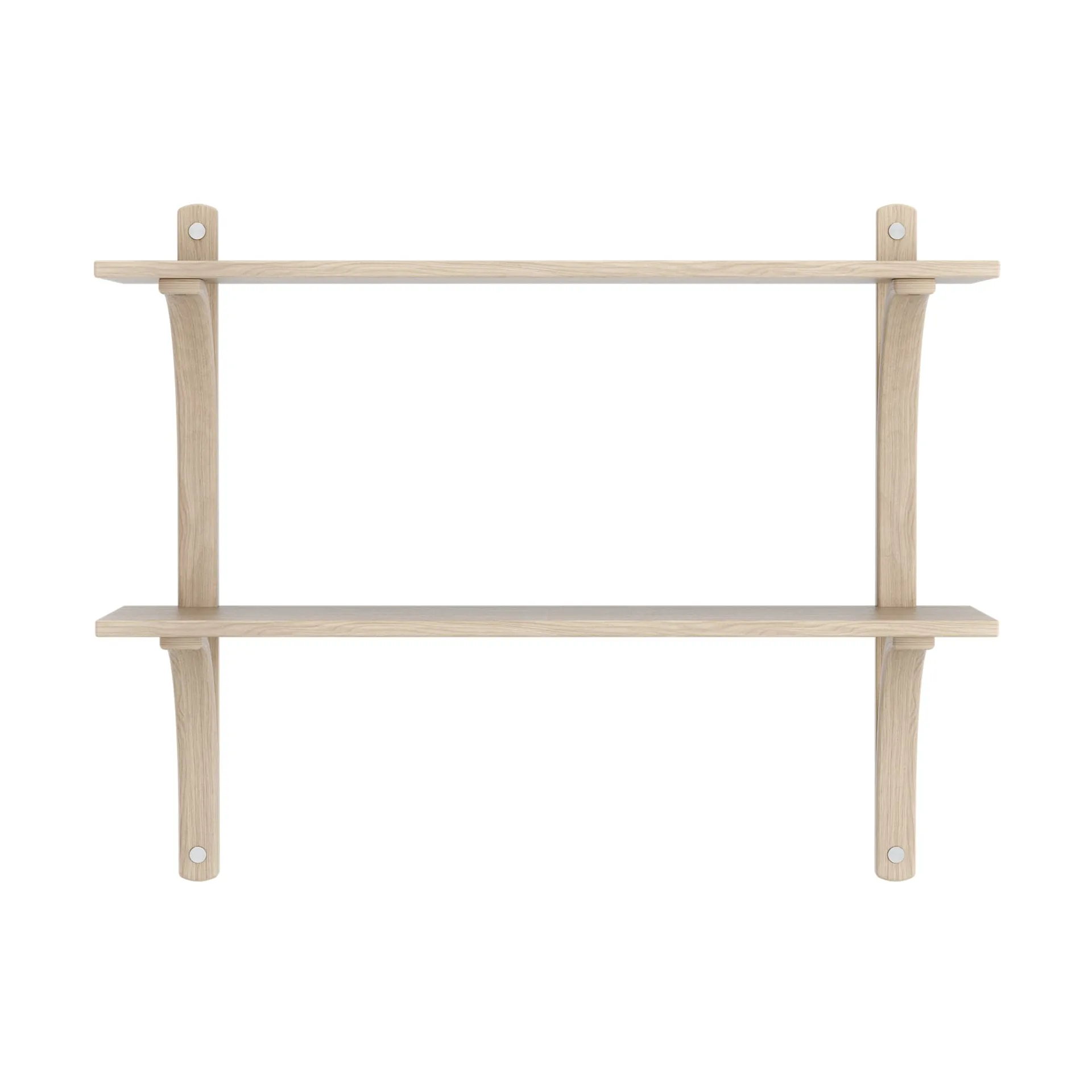 Levi étagère, Chêne blanchi-acier inoxydable, 2 étagères, 90 cm Swedese