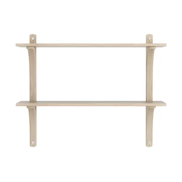 Levi étagère - Chêne blanchi-acier inoxydable, 2 étagères, 90 cm - Swedese