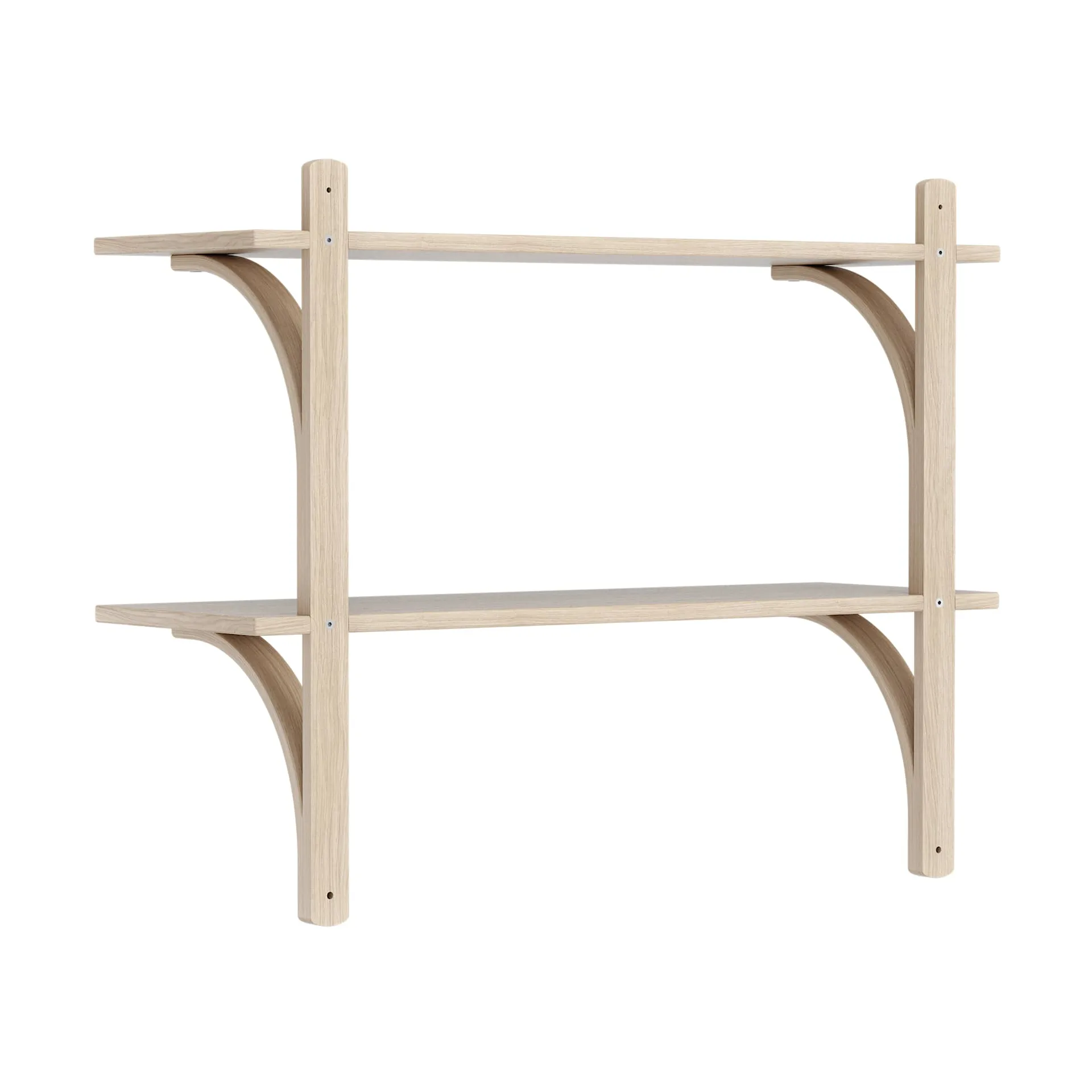 Levi étagère, Chêne blanchi-acier inoxydable, 2 étagères, 90 cm Swedese