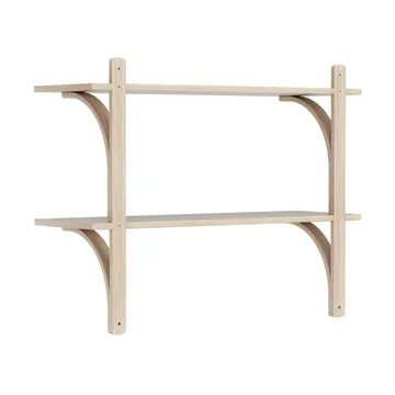 Levi étagère - Chêne blanchi-acier inoxydable, 2 étagères, 90 cm - Swedese