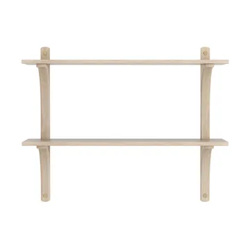 Levi étagère - Chêne blanchi-laiton, 2 étagères, 90 cm - Swedese