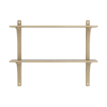 Levi étagère - Chêne laqué-acier inoxydable, 2 étagères, 90 cm - Swedese