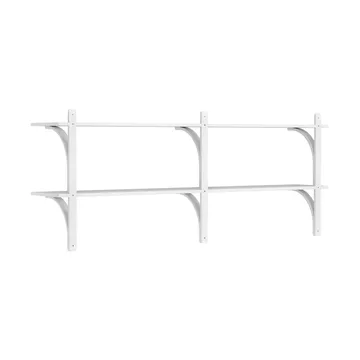 Levi étagère - Frêne blanc-acier inoxydable, 2 étagères, 180 cm - Swedese
