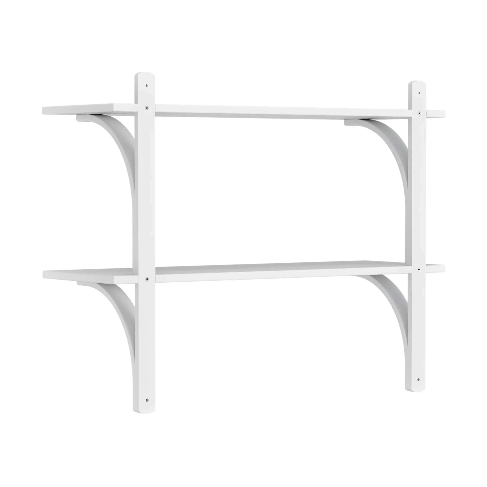 Levi étagère, Frêne blanc-acier inoxydable, 2 étagères, 90 cm Swedese