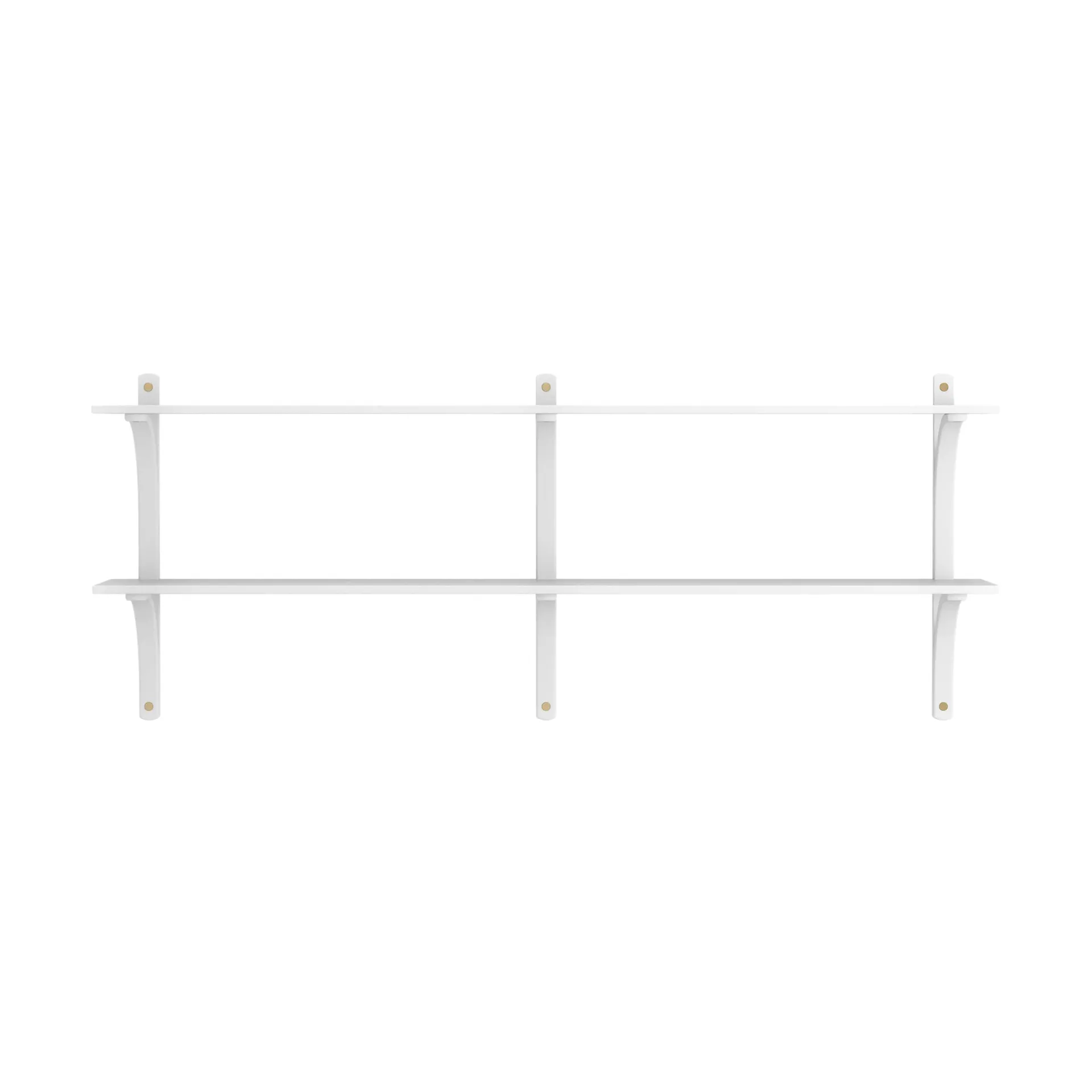Levi étagère, Frêne blanc-laiton, 2 étagères, 180 cm Swedese
