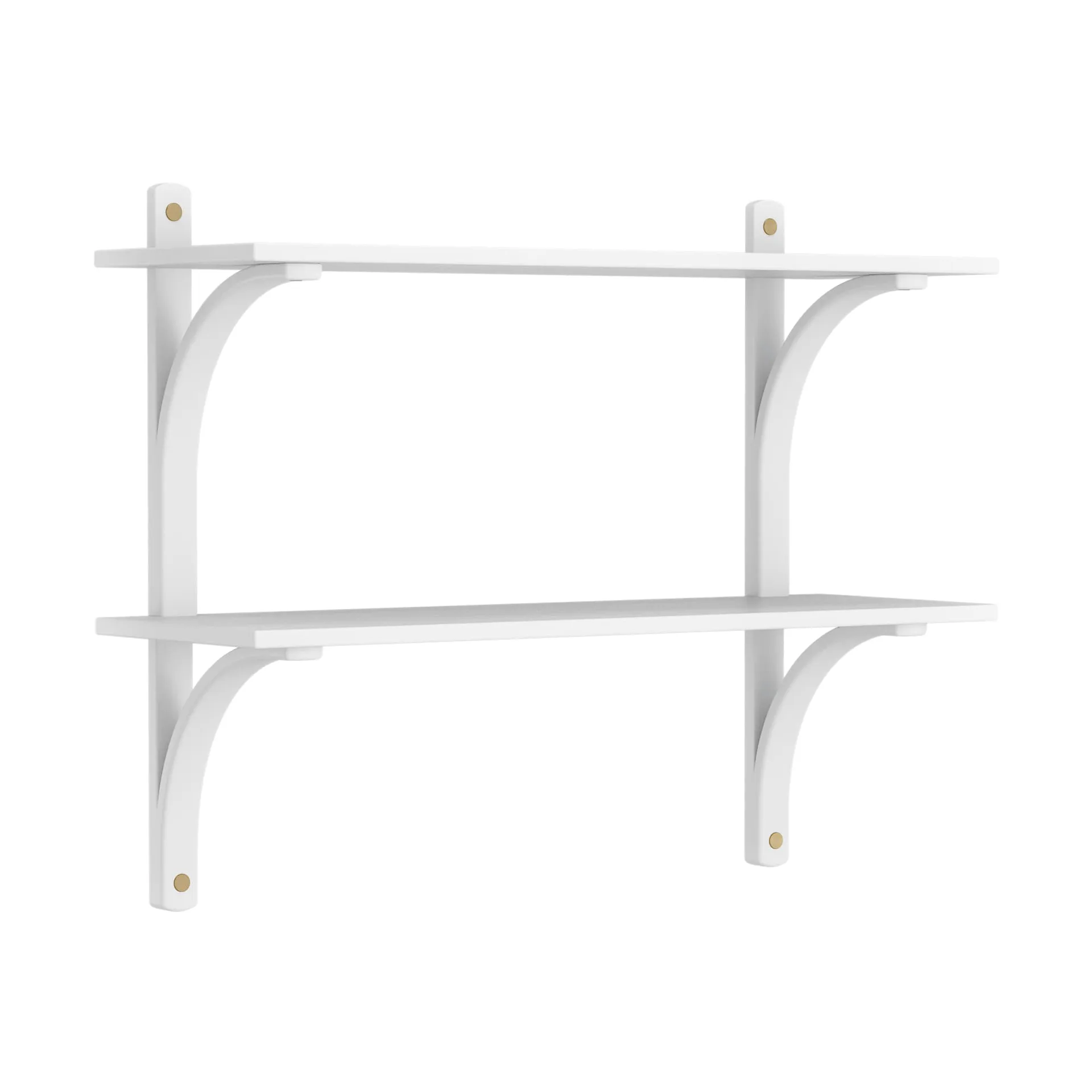 Levi étagère, Frêne blanc-laiton, 2 étagères, 90 cm Swedese