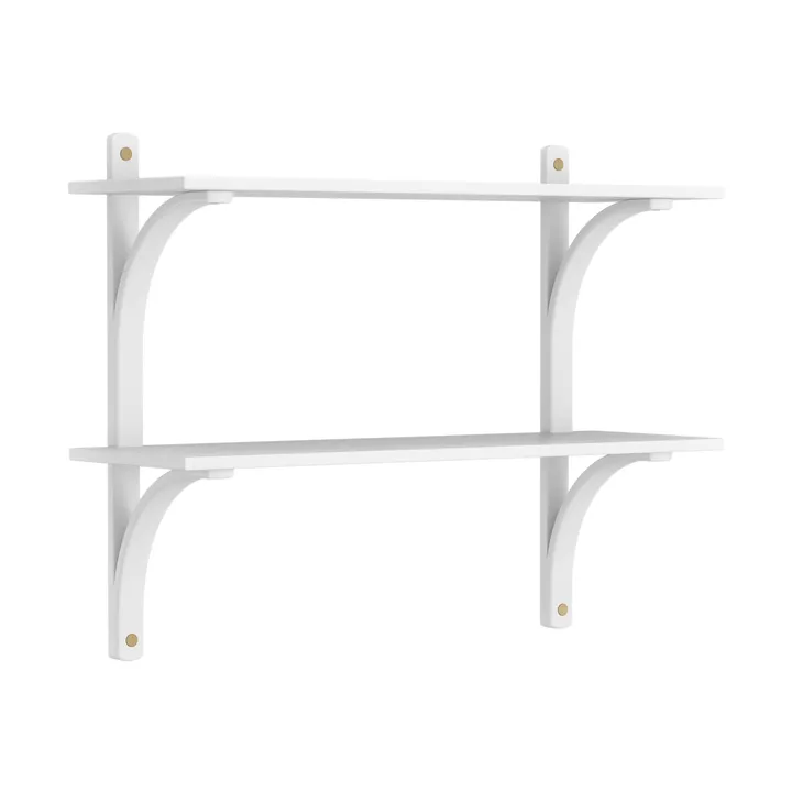 Levi étagère - Frêne blanc-laiton, 2 étagères, 90 cm - Swedese