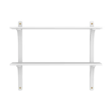 Levi étagère - Frêne blanc-laiton, 2 étagères, 90 cm - Swedese