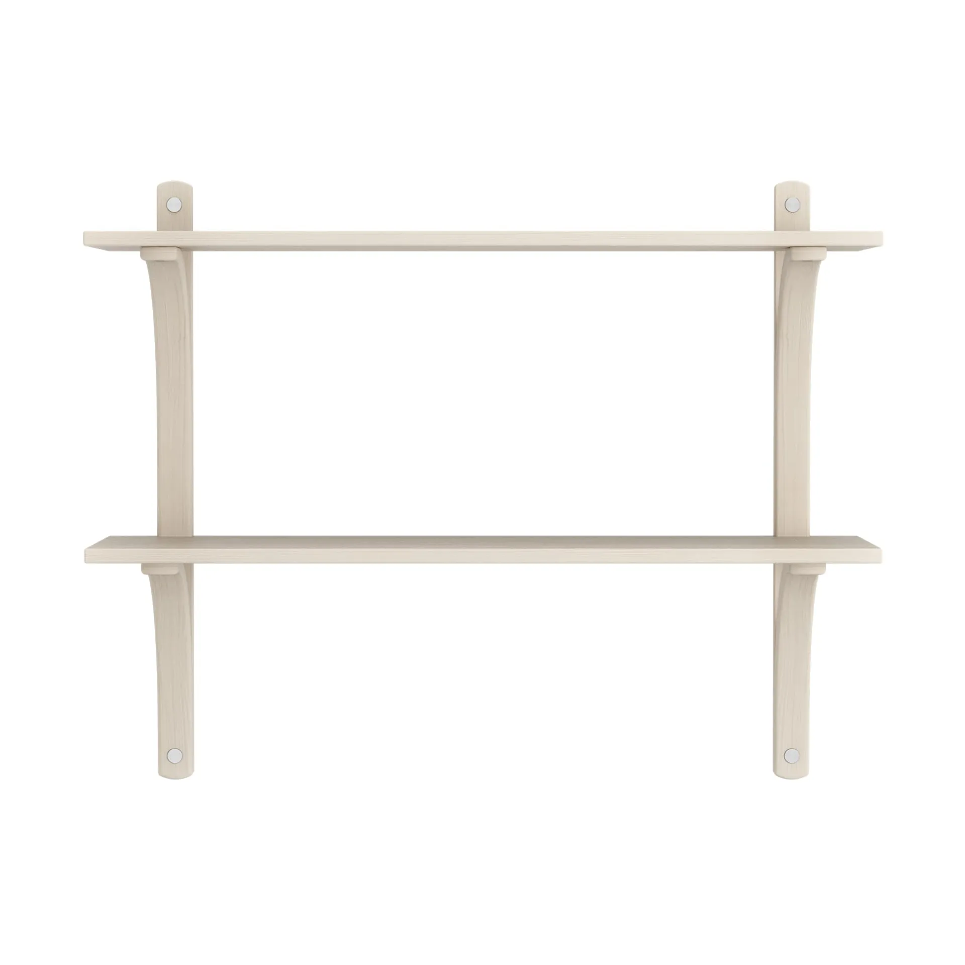 Levi étagère, Frêne blanchi-acier inoxydable, 2 étagères, 90 cm Swedese