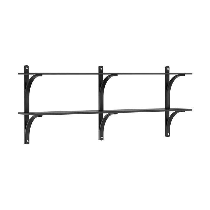 Levi étagère - Frêne noir-acier inoxydable, 2 étagères, 180 cm - Swedese