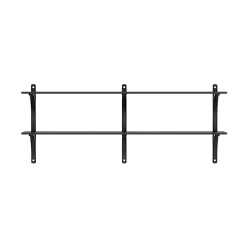 Levi étagère - Frêne noir-acier inoxydable, 2 étagères, 180 cm - Swedese