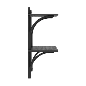 Levi étagère - Frêne noir-acier inoxydable, 2 étagères, 90 cm - Swedese