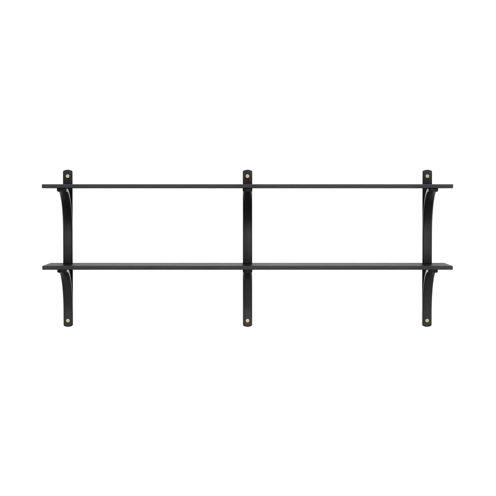 Levi étagère, Frêne noir-laiton, 2 étagères, 180 cm Swedese